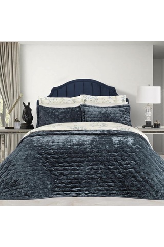 Sarev Mavi Metis Yatak Örtüsü Seti