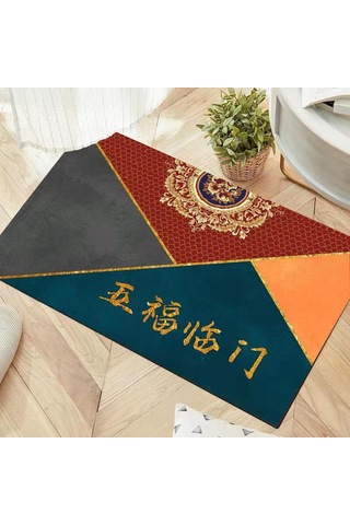 Suntek Chinesestyle Kapı Mat Ev Giriş Zemin Halı Kaymaz Paspas Stil2