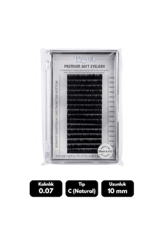Misyul 0.07c Natural Kıvrım 10 Mm Soft Eyelash Doğal İpek Kirpik 16'lı