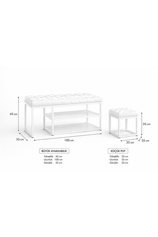 Gold Metal Bench Ayakkabılık Bank, Kapı Girişi Puf Ayakkabılık Yeşil