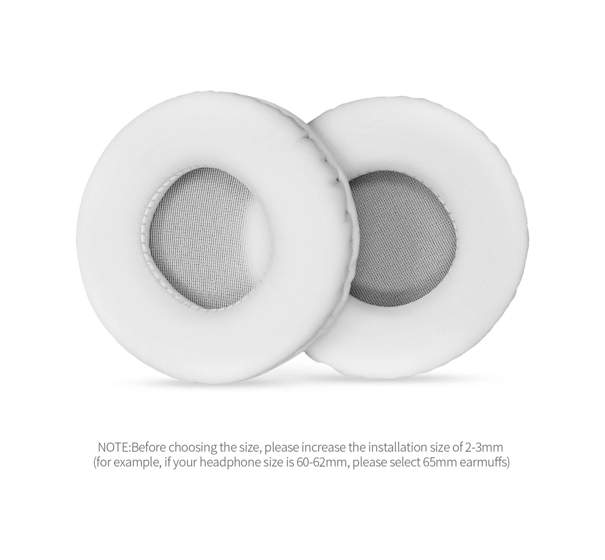 Qingmipy Beyaz 90mm Kulaklık Örtüsü Değiştirme Seti - Pu Deri Ve Hafıza Köpüğü - Sony, Pioneer, Sennheiser, Razer, Ath Uyumlu Beyaz