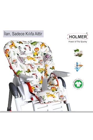 Holmer Leke Tutmaz Organik Mama Sandalyesi Minderi & Kılıfı Max-M Turuncu