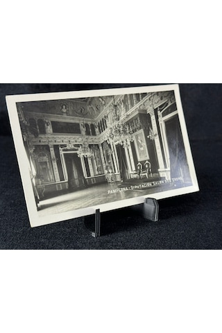 İspanya Vintage Kartpostal Pamplona Diputación Salon Del Trono / Taht Salonu