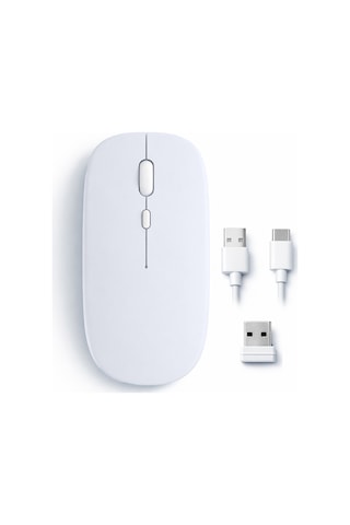 Mac Apple Uyumlu iPad  Pc Tablet Mouse Şarjlı Batarya Sessiz Tıklama Usb Dongle Ve Kablo Dahil 1520