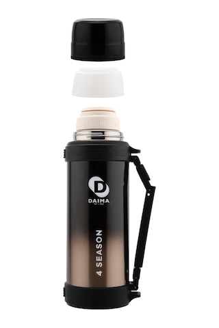 Daima 4 Season 1800 Ml 12 Saat Sıcak 24 Saat Soğuk Siyah Termos Siyah