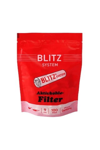 Blitz Germany 80140 Kömürlü Pipo Filtresi 9mm 100 Adet