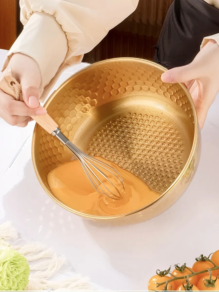 Dommarket Paslanmaz Çelikten Altın Renkli Salata Kase Seti 399177441 Kahverengi