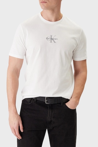 Calvin Klein Erkek T Shirt Lv04rb866g Yaf Beyaz Beyaz