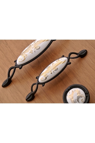 Azimkarhirdavat Porselen Kulp Yeni Zarif Mat Siyah Varak