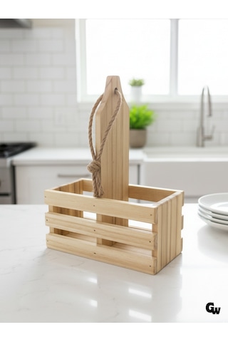 Ahşap Doğal 2li Yağdanlık Ve Sosluk Altı Ihlamur - Kavak 1 Adet Ahşap