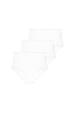 Marks & Spencer 3 Lü Dantelli Full Brief Külot Beyaz
