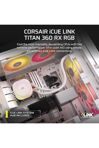 Tr İcue Lınk Tıtan 360 Rx Rgb Aıo 360mm İşlemci Soğutucusu - Beyaz Cw-9061021-ww Diğer
