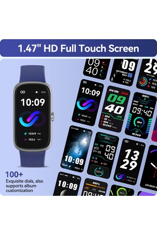 Geeroyoo Anyloop Alb1 Akıllı Saat - Kalp Atımı, Kan Oksijeni Ve Uyku İzleyici - Ip68 Su Geçirmez - 20+ Spor Modu - Adım Ve Kalori Sayaç - Erkek/kadın - Lacivert