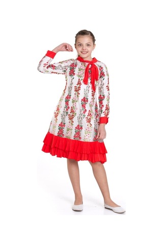 Xo Kids Kız Çocuk Elbise 6-14 Yaş 3179 Kırmızı
