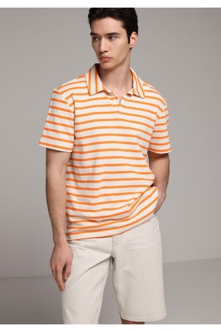 Colin's Colins Regular Fit Polo Yaka Çizgili Erkek Turuncu Kısa Kol Tişört Cl1080251 Q1.v2 Ora