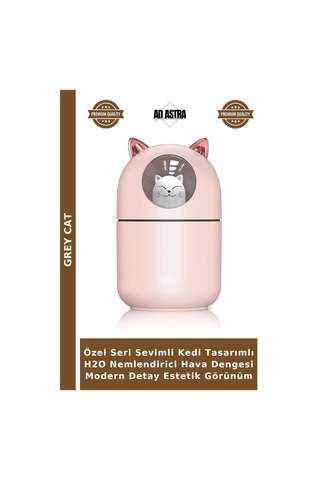 Özel Seri Sevimli Kedi Tasarımlı H2o Nemlendirici Hava Dengesi Modern Detay Estetik Görünüm