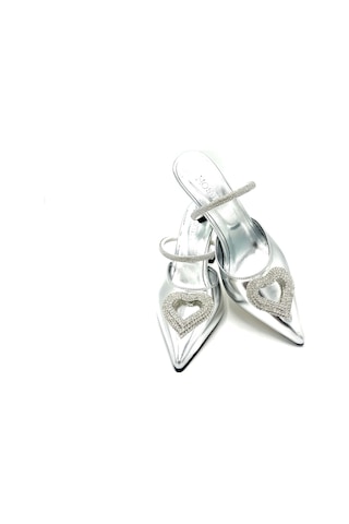 Nostra Shoes Gümüş Love Kadın Topuklu Ayakkabı-terlik Gümüş Parlak