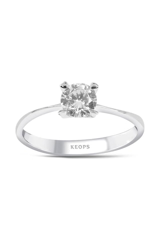 G Renk 0.50 Karat Kalp Tırnak Tektaş Yüzük