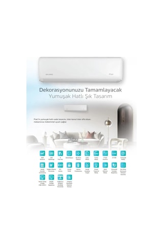 Alarko Flair WIFI 18000 BTU Duvar Tipi Split Inverter Klima R32 Gazlı Montaj Dahil