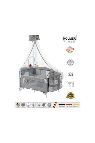 Holmer Coolstyle Premium Cibinlikli Dönenceli Anne Yanı Oyun Parkı Beşik 70x110 CM