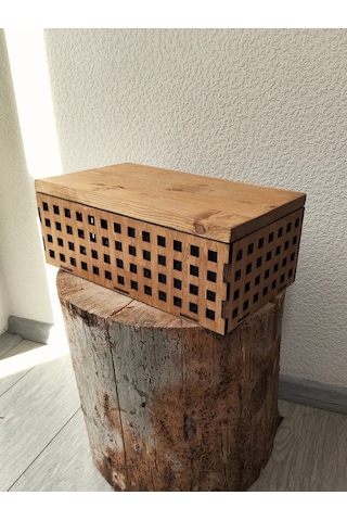 4ome Tahta Kapaklı Ve Sunum Tepsisli Ekmeklik Sepet 275119482 Kahverengi