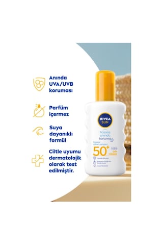 Sun Spf50 Yüksek Güneş Koruyucu Vücut Spreyi 200ml, Hassas Cilt, Yatıştırıcı, Uva Uvb,suya Dayanıklı