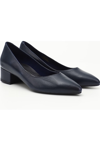 Gönderi R Kadın Lacivert Antik Kısa Kalın Topuklu Hakiki Deri Ayakkabı Gdza13425172 Lacivert