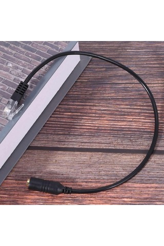 Fortunelane Cisco Ip Telefon Adaptörü: 3.5mm Trrs Dişi - 4p4c Erkek, İphone Kulaklık İle Uyumlu, 31cm Siyah, 2 Adet