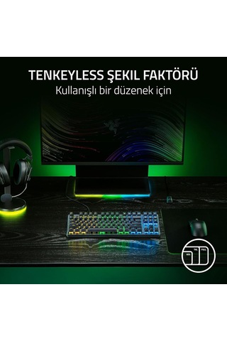 Huntsman V3 X Tenkeyless Mor Anahtar - Espor İçin Optik Klavye - Sayısal Tuş Takımı Tasarımı Yok - Programlanab