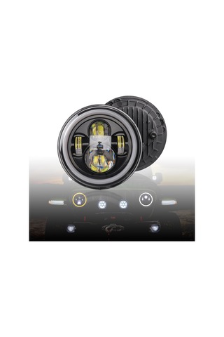 Lemestar 7 İnç Retro Led Motosiklet Farı, Jeep Wrangler İçin 12v/24v, 6000k Beyaz Işık, Ip67 Su Geçirmez