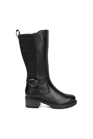 Voyager 9869 Kadın Hakiki Deri Klasik Çizme Siyah 001