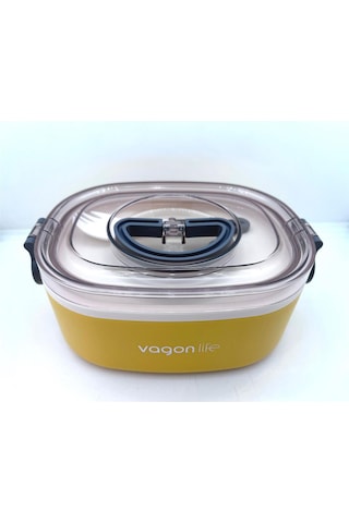 Vagonlife Paslanmaz Çelik Tek Bölmeli Yemek Kabı - Lunch Box Vgn540 Sarı Sarı