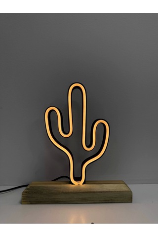 Kaktüs Figürlü Günışığı Neon Gece Lambası Çok Renkli
