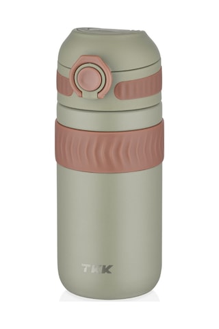 Tkk 450 Ml Yeşil Çocuk Ve Yetişkin Paslanmaz Çelik Termos Matara - Kahve Termosu