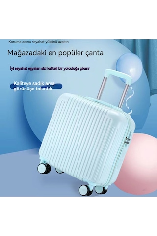 Relaxed 20 İnçlik Valiz, Hafif Kabin Valizi, Araba Evrensel Tekerlekli Seyahat Kodu Kutusu - Beyaz Beyaz