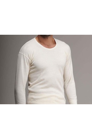 Hasyün %100 Yün Erkek Uzun Kollu Bisiklet Yaka Woolmark Sertifika