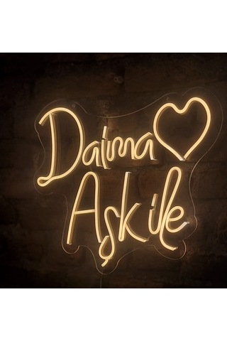 Daima Aşk İle Yazılı Neon Led Aydınlatma Daima Aşk İle Yazılı Neon Led Aydınlatma