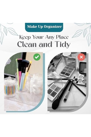 Qtip Tutucu, Makyaj Makyaj Düzenleyici Depolama, Kapaklı Şeffaf Plastik Eczacı Kavanozları, Banyo Pamuklu Çubuk Dispenseri, 2x10oz Ve 2x7oz, 4'lü Paket, Kahverengi Ahşap Kapaklar, Açık Ahşap