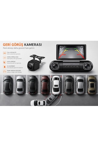 Cmr-161 4 Kannalı Araç İçi Kamera Sistemi Full Hd 1080p Gece Görüşlü 170 Derece Geniş Açı G-sensör 2.0inç Ekranlı
