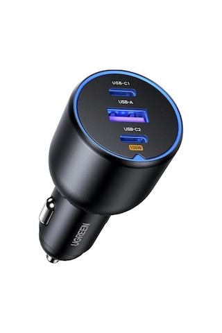 Ugreen 35025 130w 3 Portlu Araç İçi Şarj Cihazı Çakmaklık