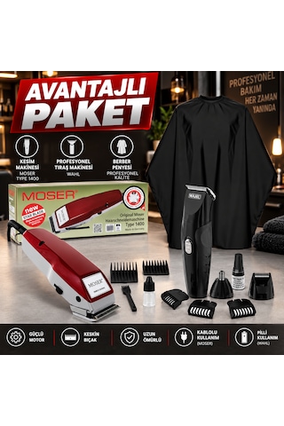Moser 1400 Combo Profesyonel Bordo Saç Kesme Makinesi
