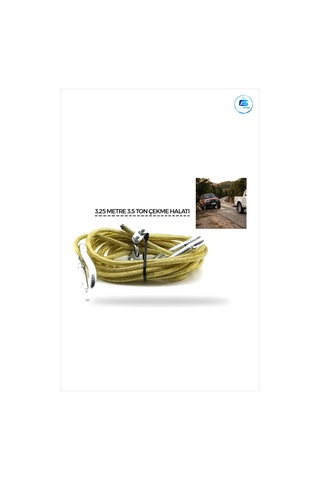 Oto Çekme Halatı 3.5 Ton 3.25 M Çelik Pvc Kaplamalı Karabinalı Ar