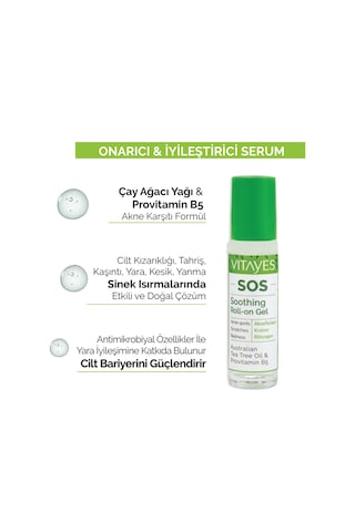 Vitayes Sos Çay Ağacı Özlü Onarıcı Roll-On Serum 3 x 10 ML