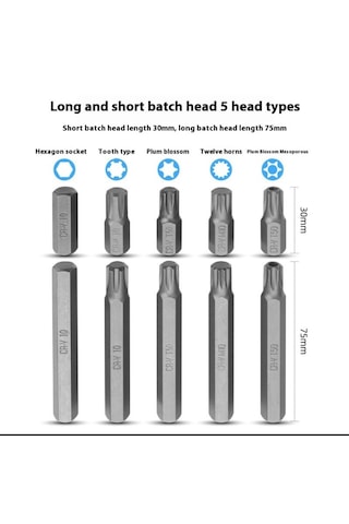Otomotiv Tip Power Bits Uç Seti 75 Parça