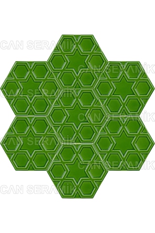 Can Seramik - 15x17 Cm. Kabartmalı Selçuklu Yıldızı Çini Karo N11.439