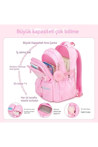 Happychildhood İlköğretim Okulu Sırt Çantası Yemek Paketi 2 Parça Seti Pembe 需要修改