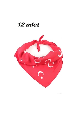 Herşey Nota Kırmızı Ay Yıldız Türk Bayrağı Fular - Bandana - 23 N Çok Renkli