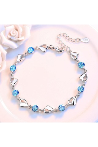 Mavi Mavi Kalp Bileklik İçi Boş Aşk Bilekliği Mavi