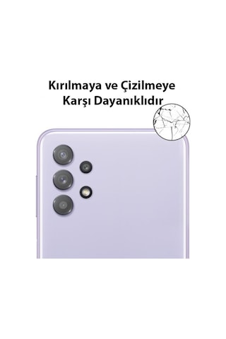 Ally Samsung Uyumlu Galaxy A32 4G Tempered Glass Cam Kamera Koruyucu