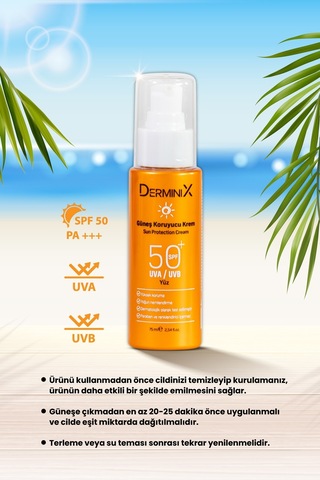 Derminix Yüksek Koruma Yüz İçin Güneş Kremi SPF50+ 75 ML